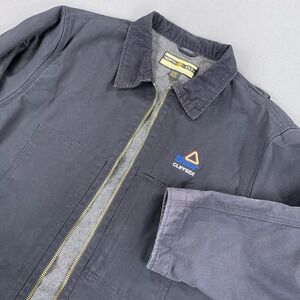 North End Detroit Style Jacket Mens XL Black Corduroy Collar‎ Fleece Lined Zip